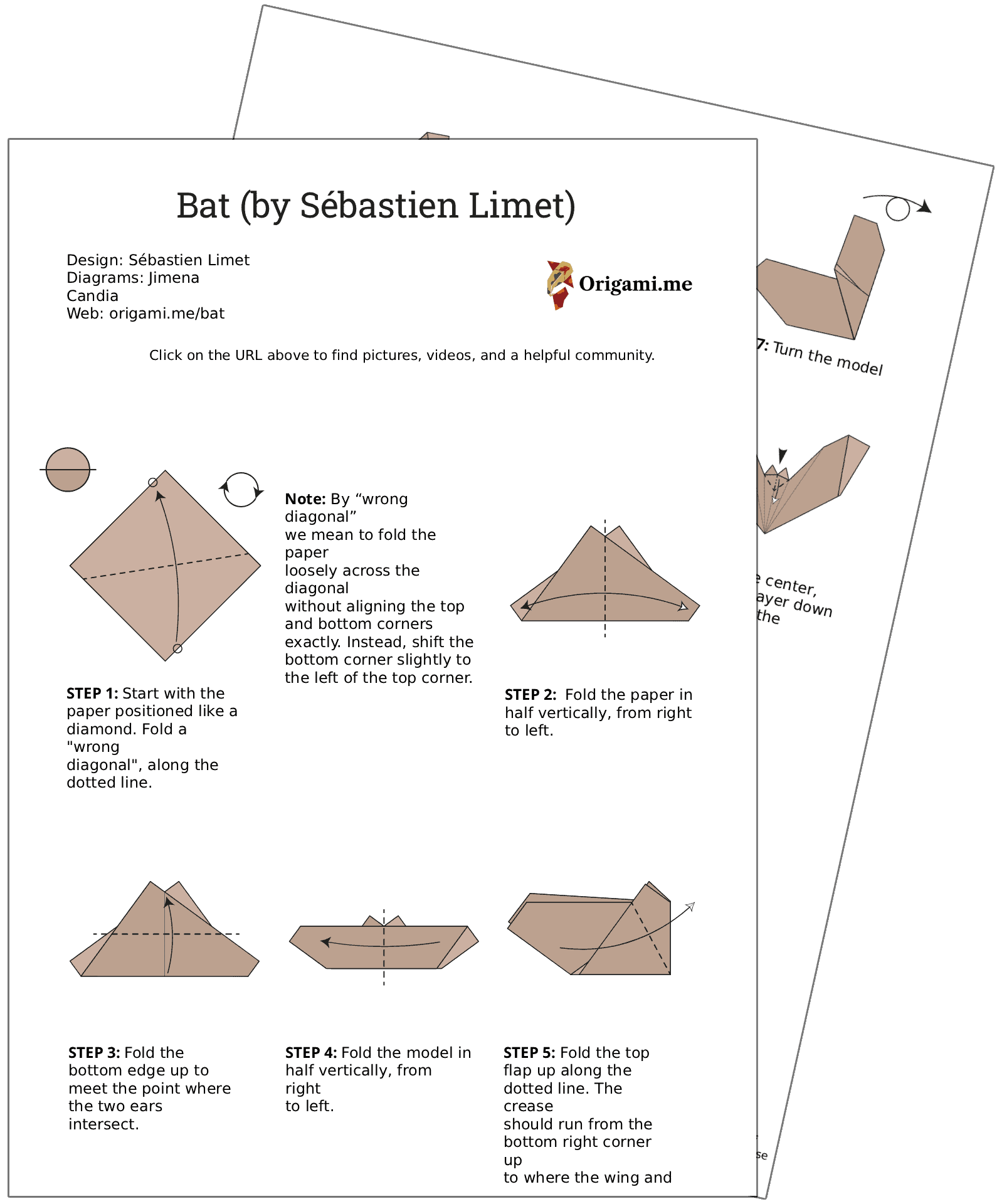 origami bat pdf instructions