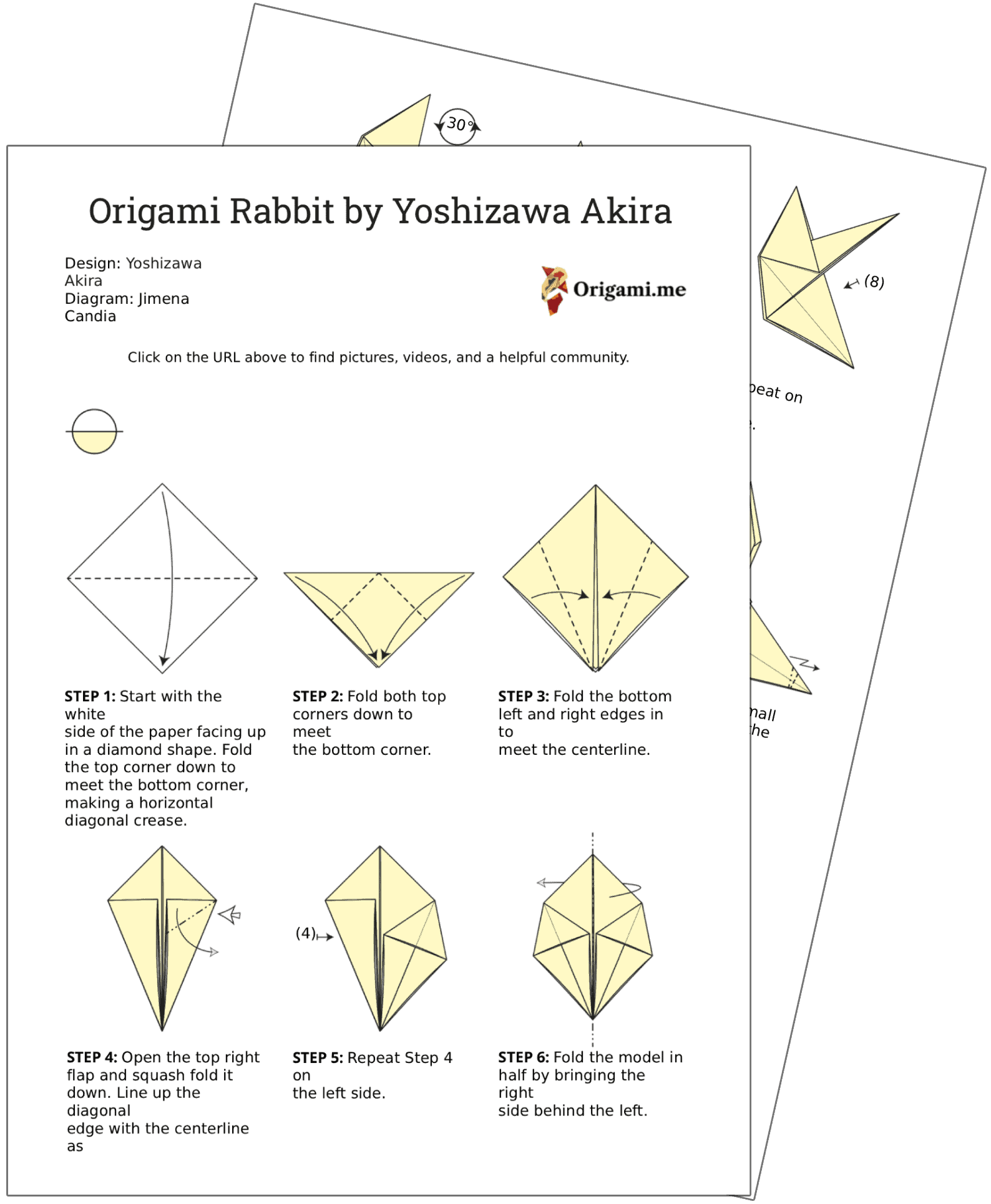 origami rabbit pdf instructions