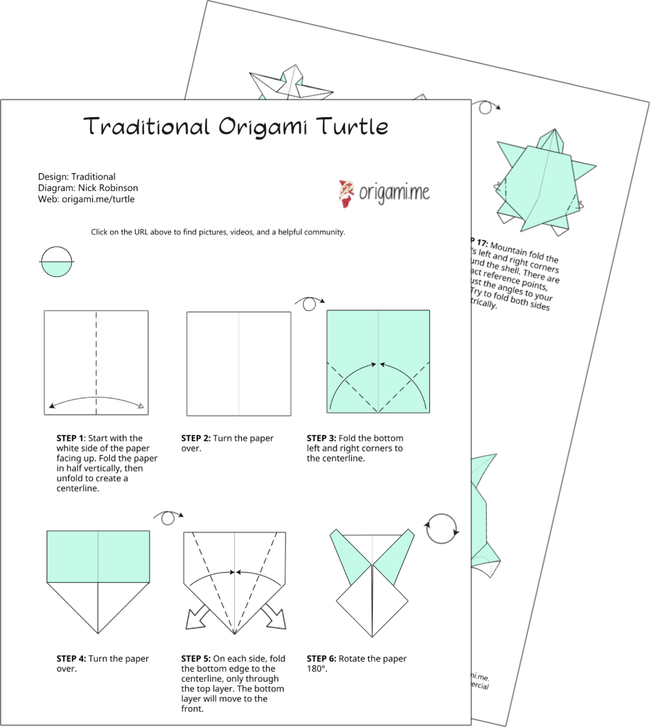 origami turtle pdf instructions