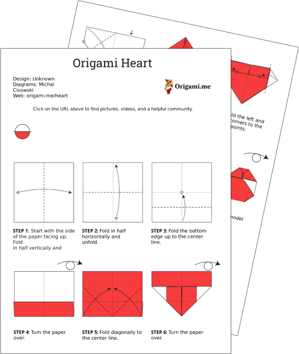 origami heart PDF instructions