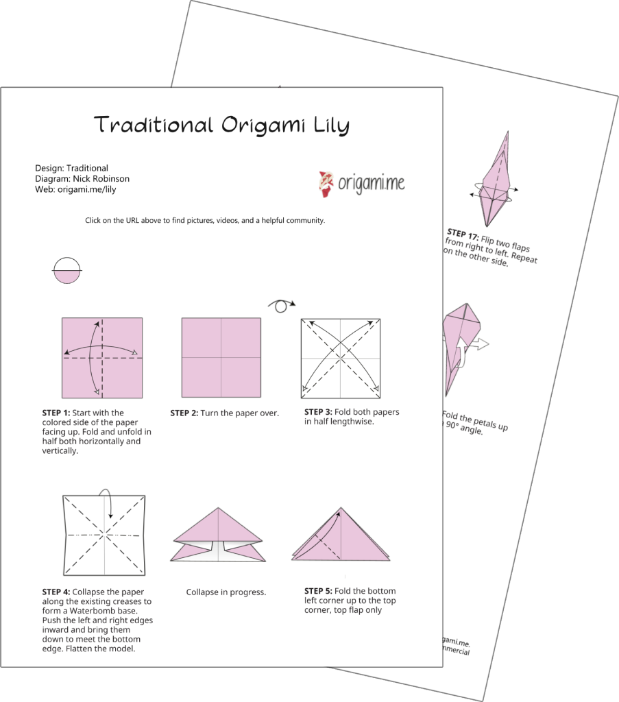 origami lily pdf instructions