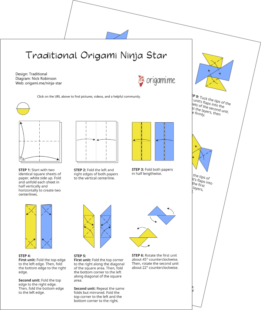 origami ninja star pdf instructions