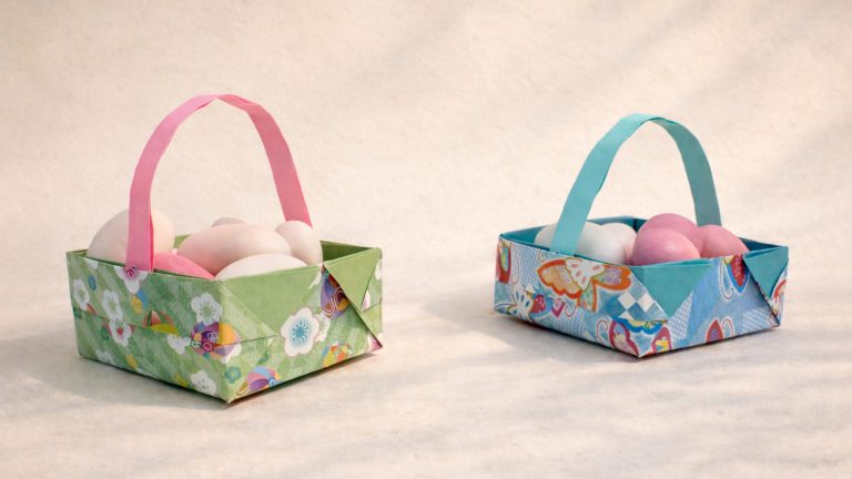 how to fold and origami basket
