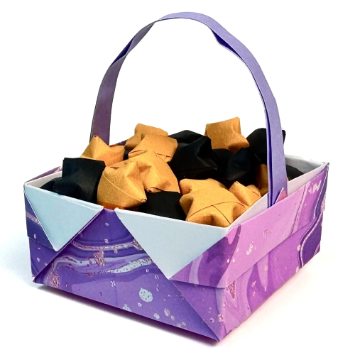 easy origami basket for halloween