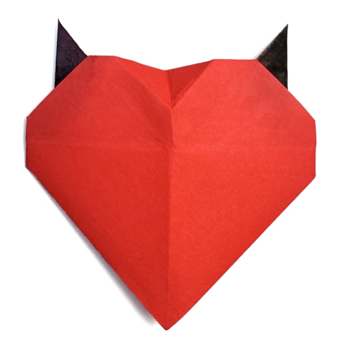 easy origami devilish heart