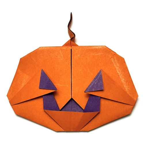 easy origami jack-o-lantern