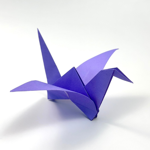 origami bird paper fold completed