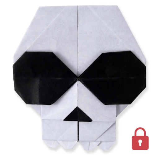 realistic origami skull