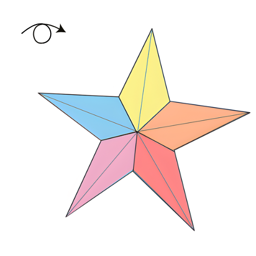 origami 5 pointed star diagram completed