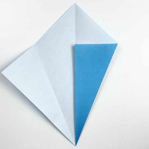 origami 5-pointed star paper fold step 2