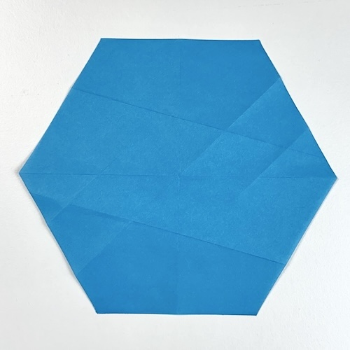 square to hexagon paper fold completed