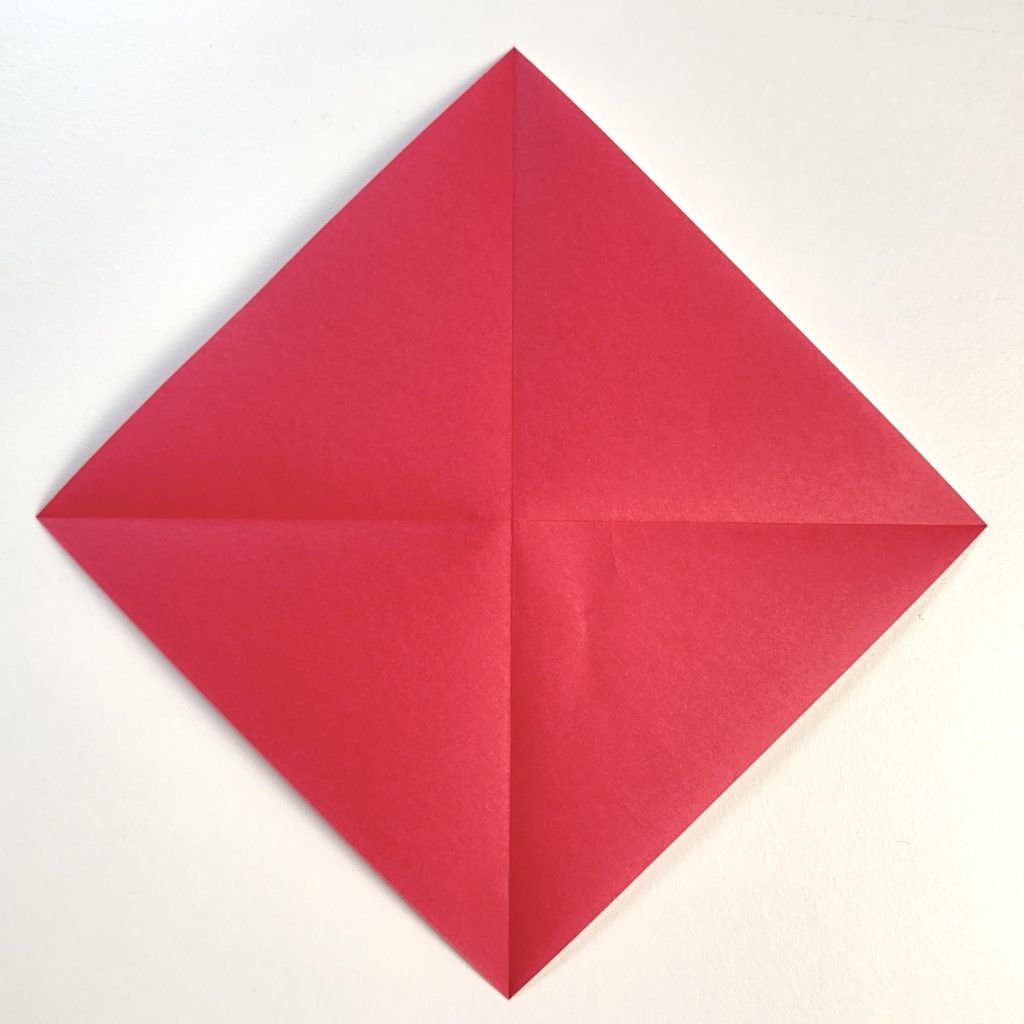 origami crane paper fold step 1