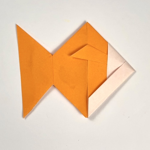 origami goldfish paper fold completed
