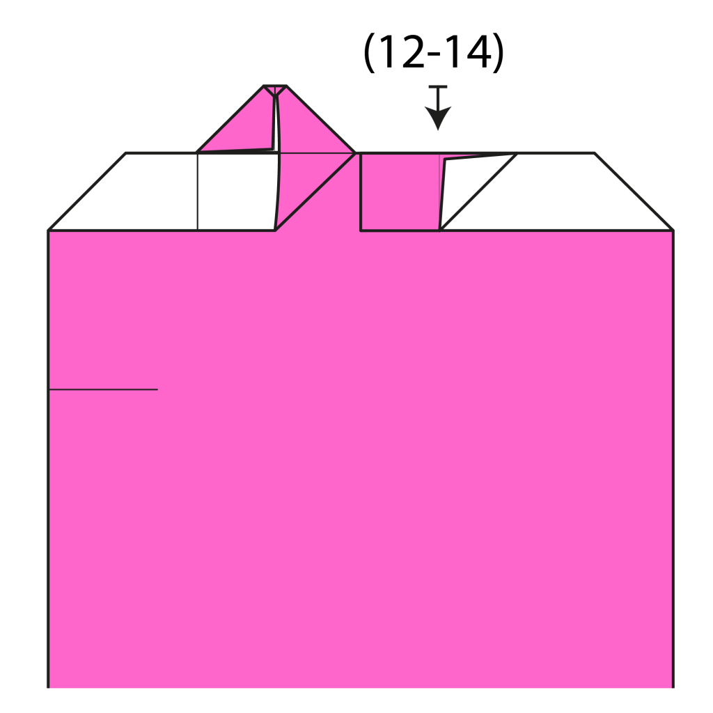 origami heart bookmark diagram step 15