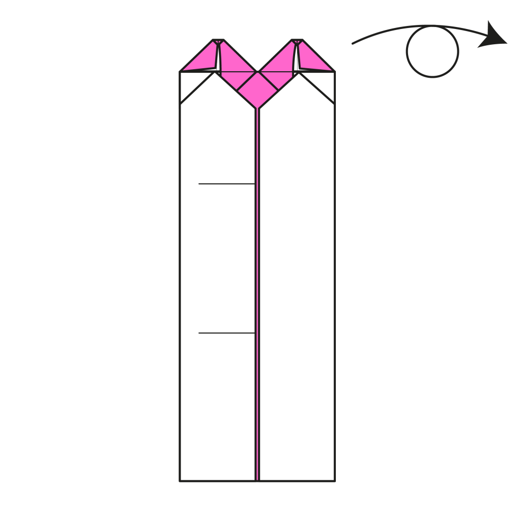 origami heart bookmark diagram step 17