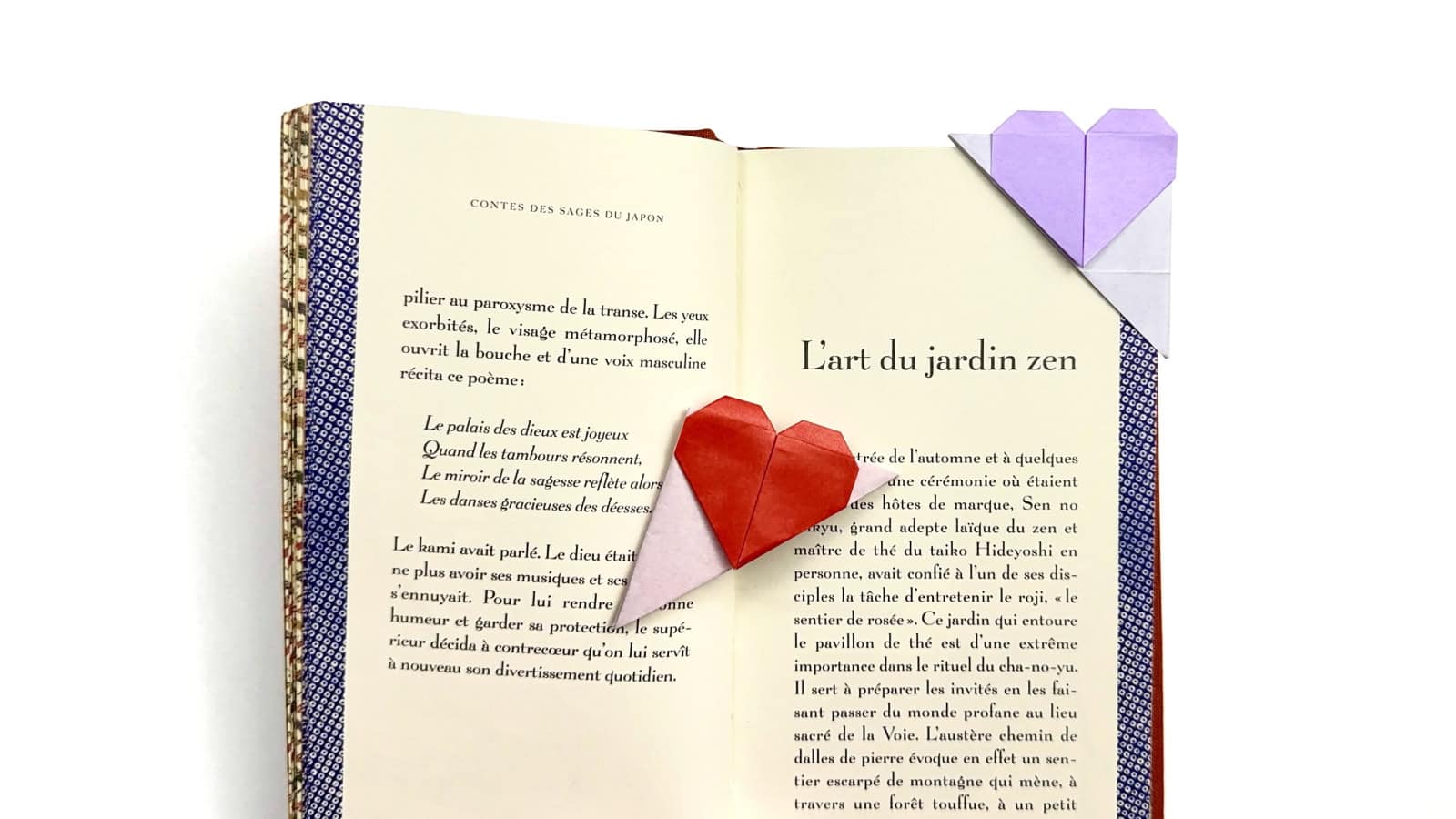 how to make an origami heart corner bookmark