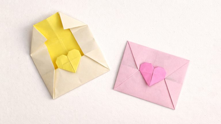 origami heart envelopes