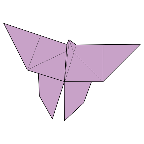 origami butterfly diagram completed