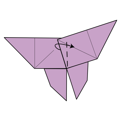 origami butterfly diagram step 15
