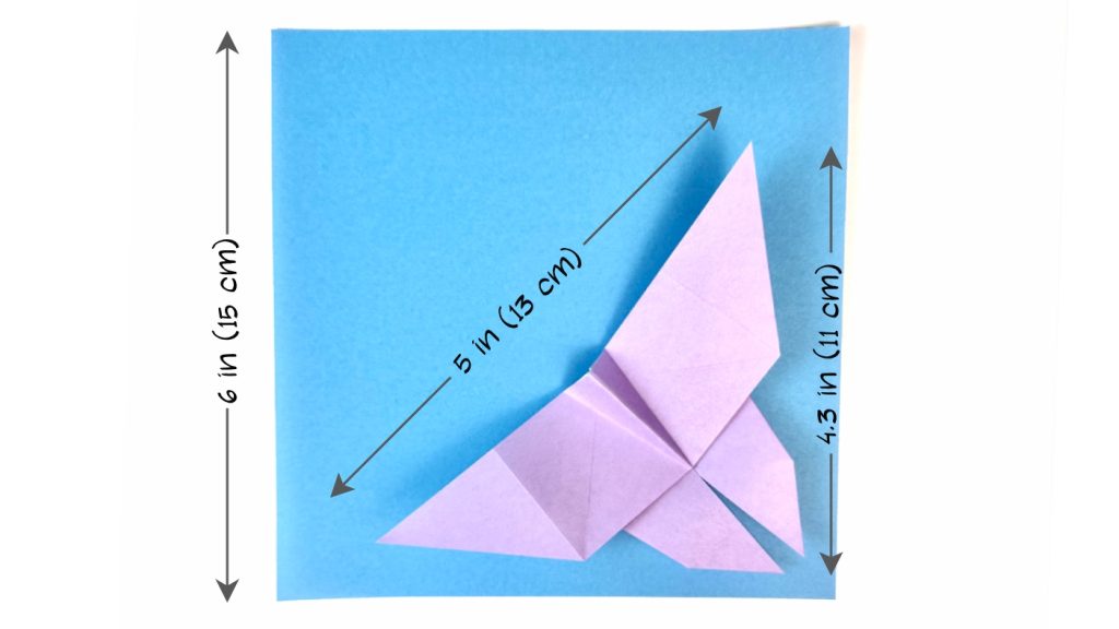 origami butterfly size