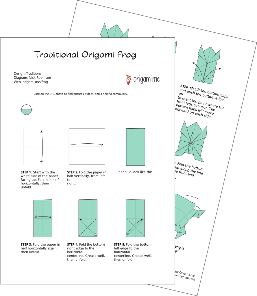 origami frog pdf instructions
