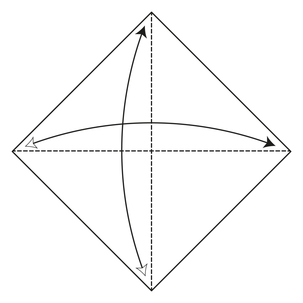 origami 4-pointed star diagram step 1