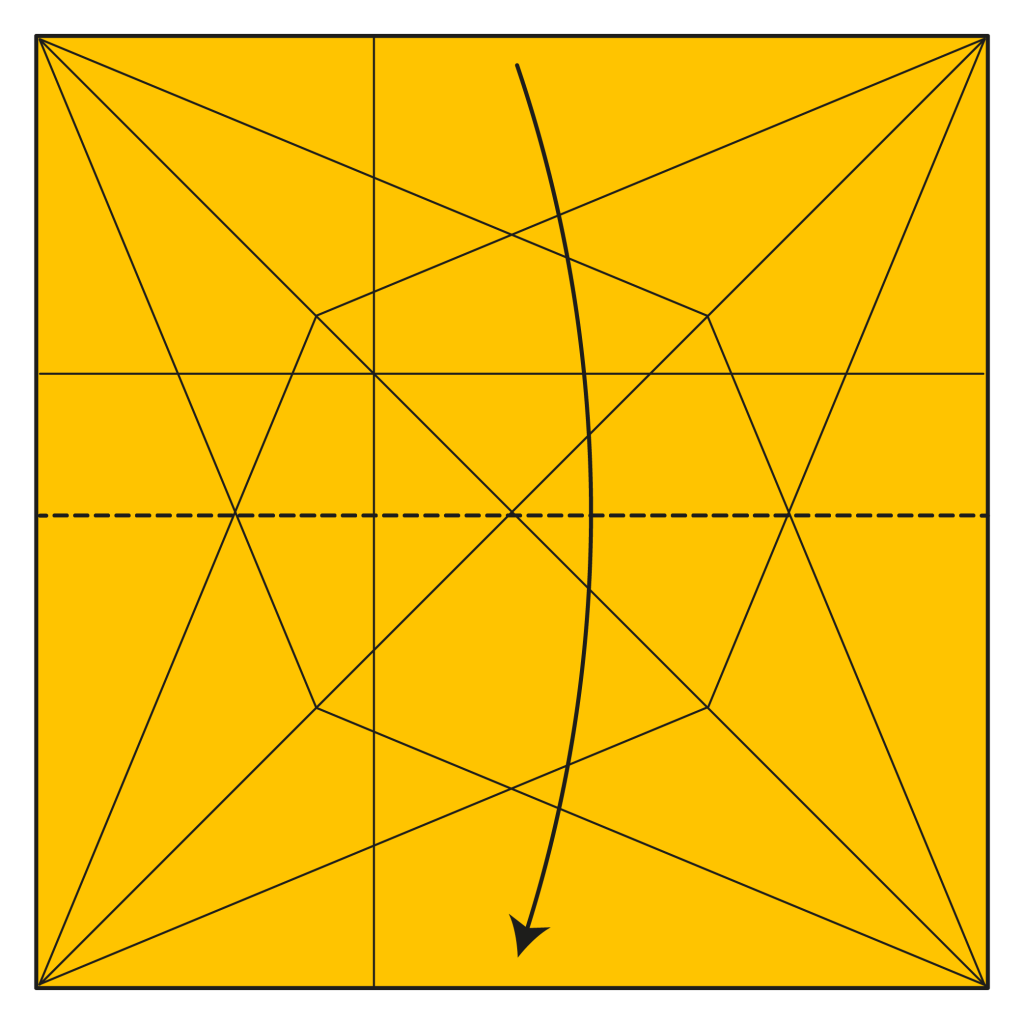 origami 4-pointed star diagram step 10