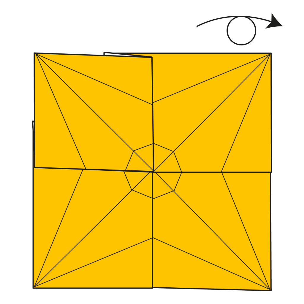 origami 4-pointed star diagram step 14