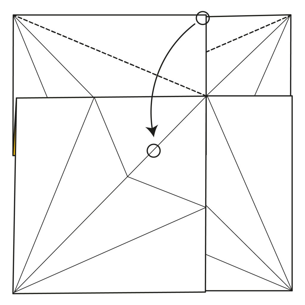 origami 4-pointed star diagram step 15