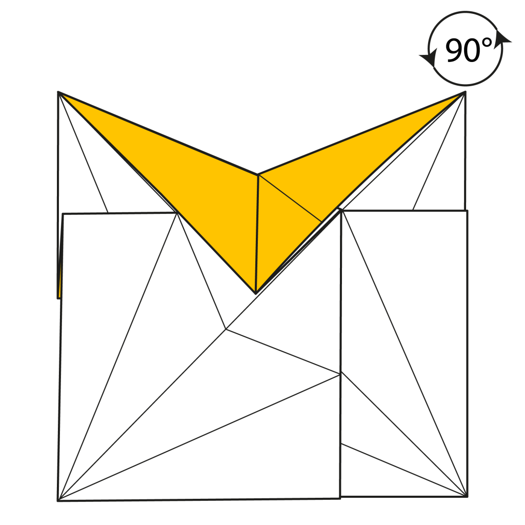 origami 4-pointed star diagram step 16
