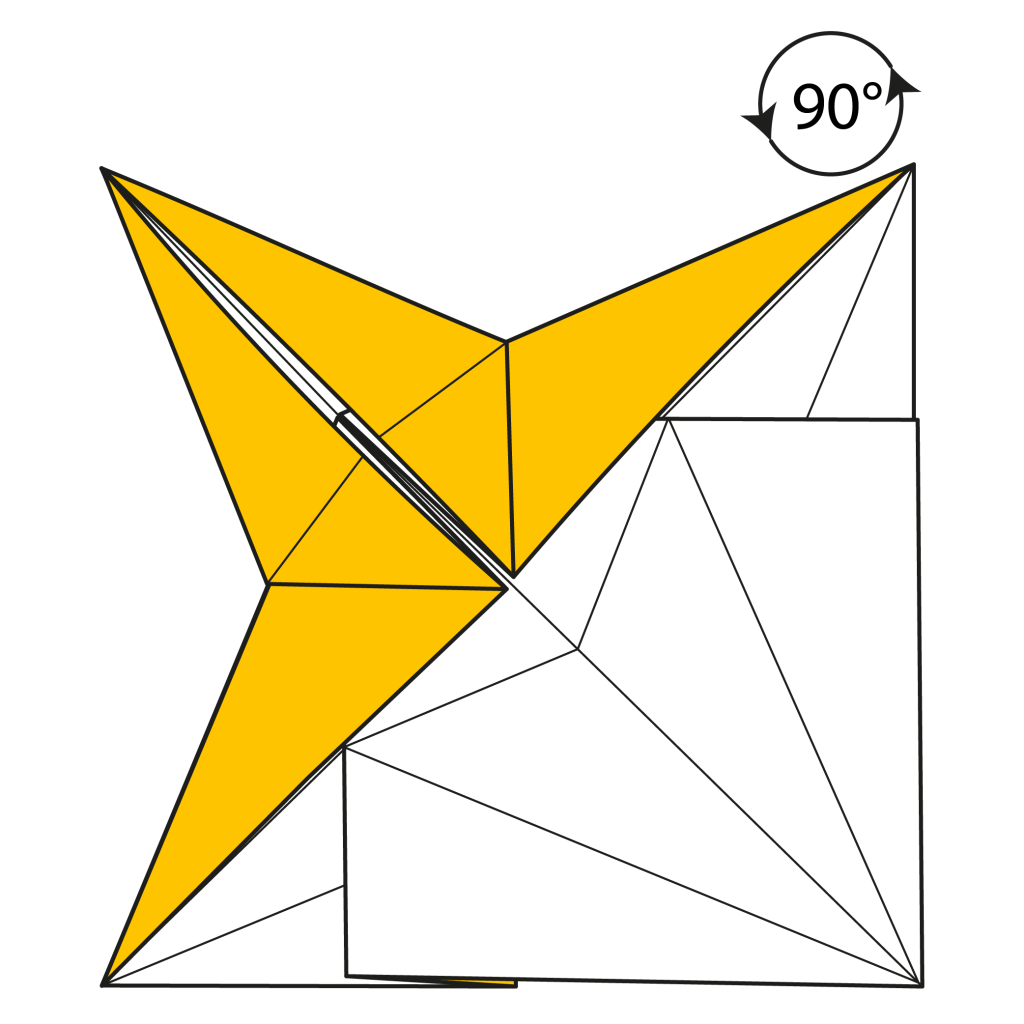 origami 4-pointed star diagram step 18