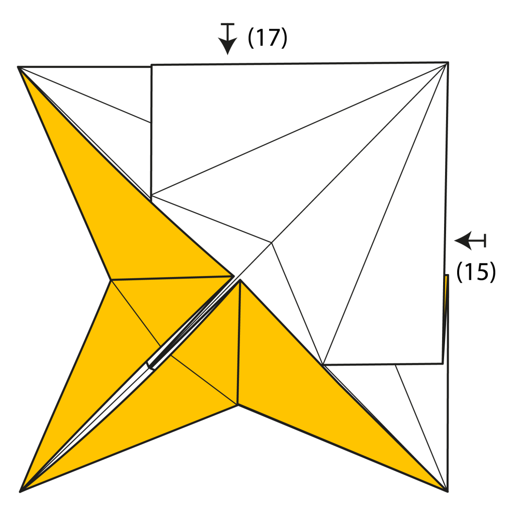 origami 4-pointed star diagram step 19