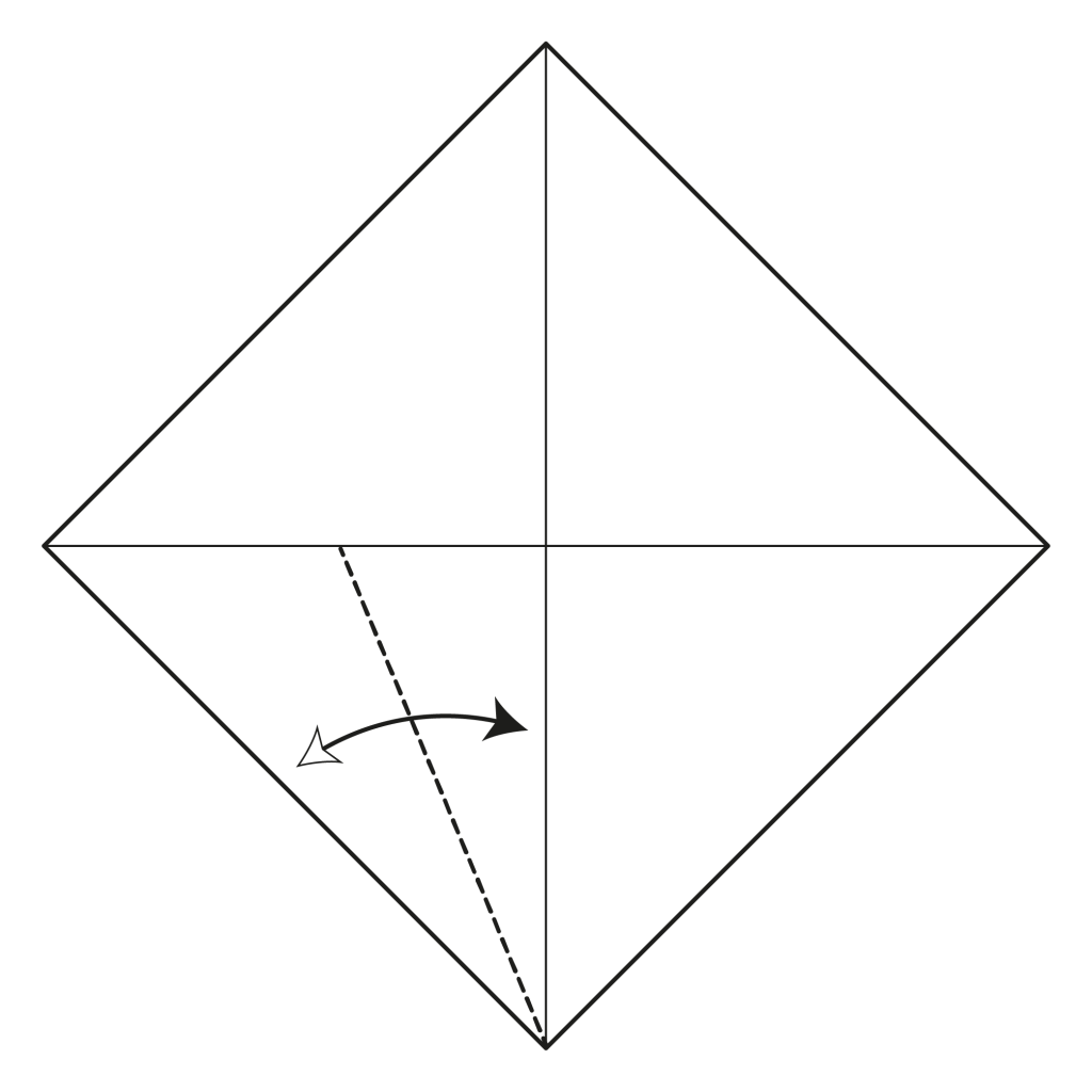 origami 4-pointed star diagram step 2