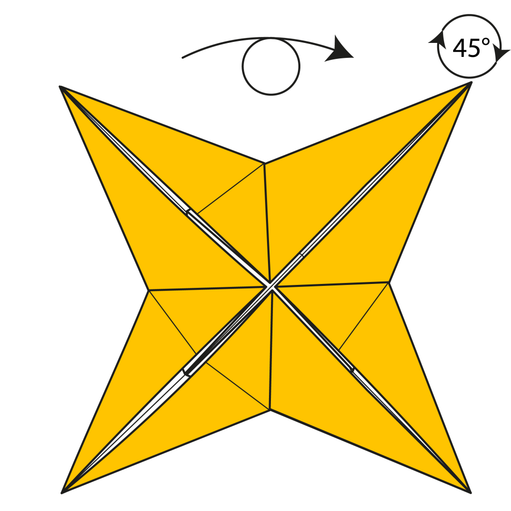 origami 4-pointed star diagram step 20