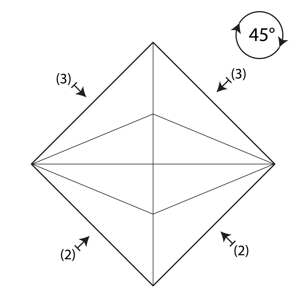 origami 4-pointed star diagram step 6