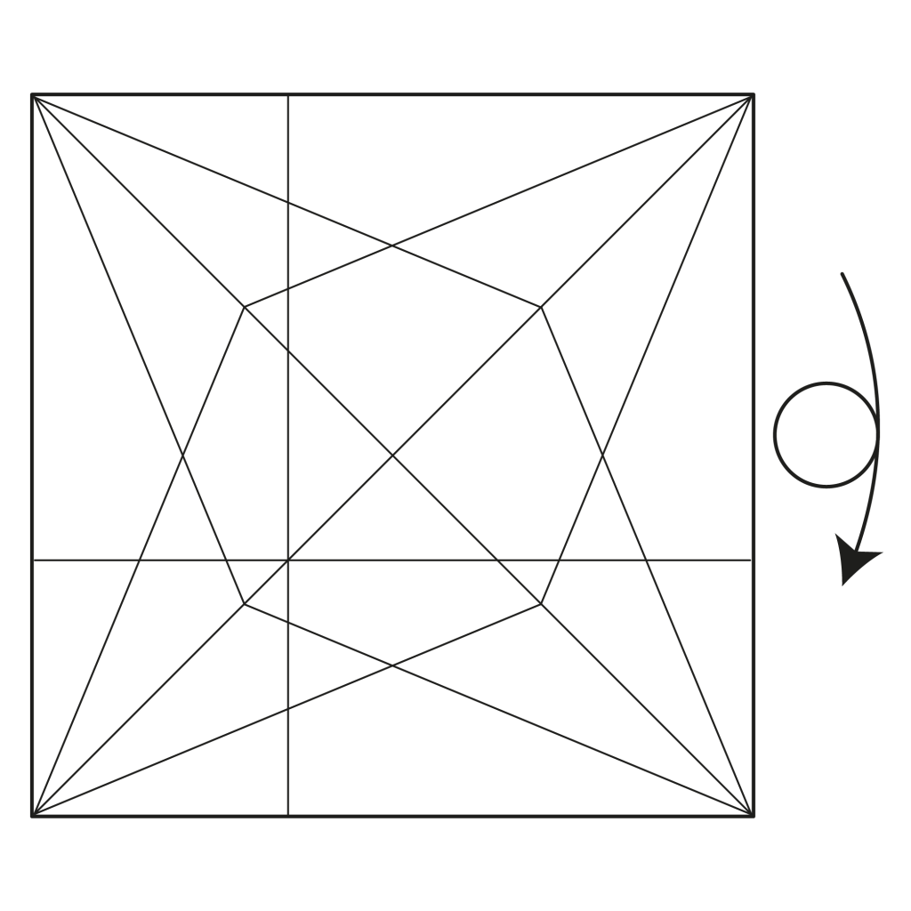 origami 4-pointed star diagram step 9