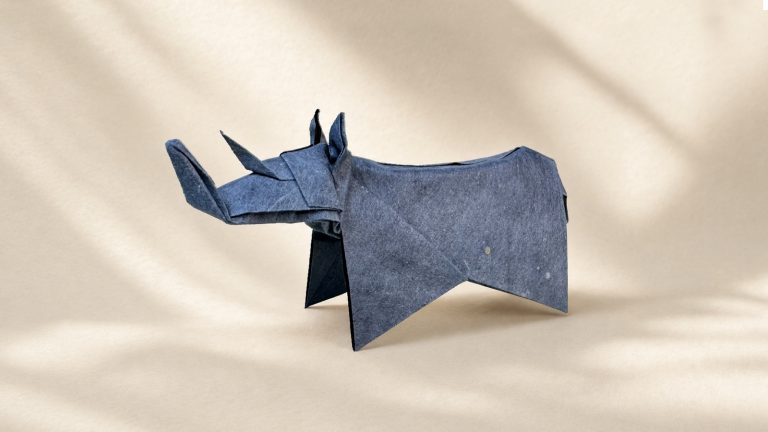 how to make an origami rhinoceros