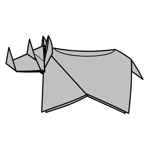 origami rhinoceros diagram completed