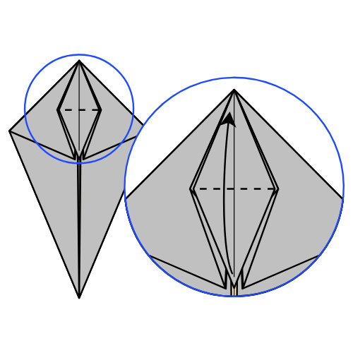 origami rhinoceros diagram step 14