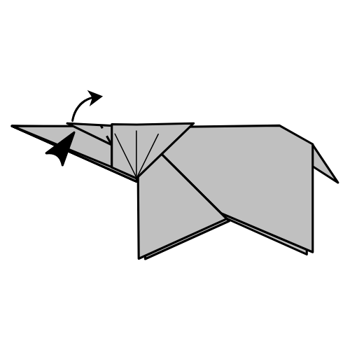 origami rhinoceros diagram step 35