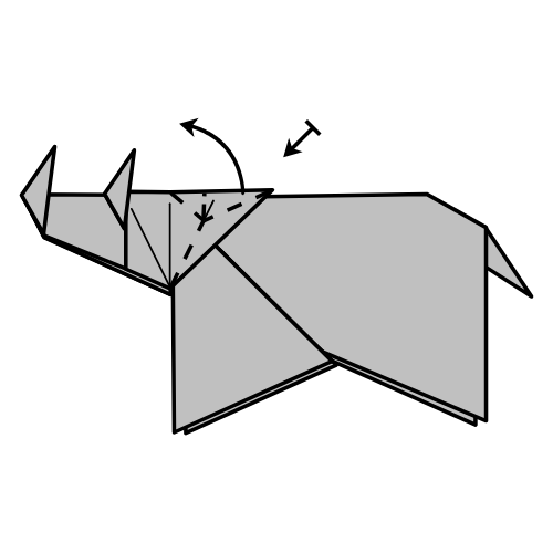 origami rhinoceros diagram step 37