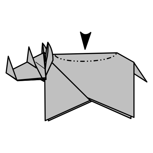 origami rhinoceros diagram step 39