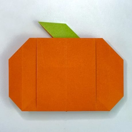 completed origami pumpkin
