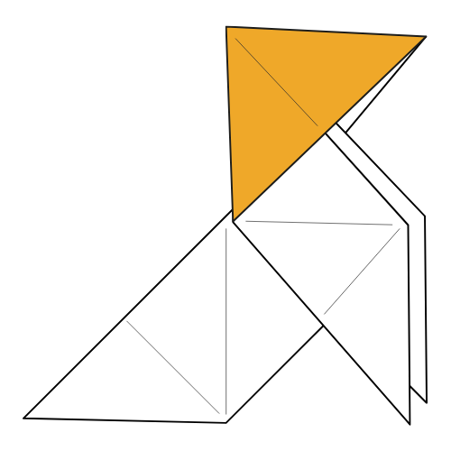origami pajarita diagram completed