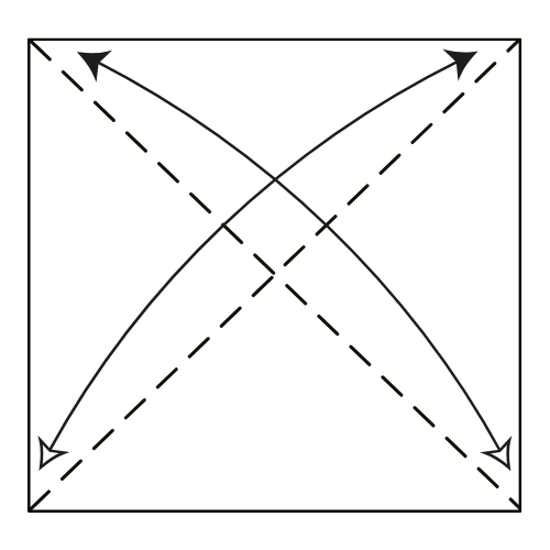 origami pajarita diagram step 1