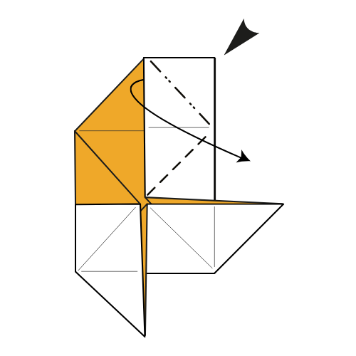 origami pajarita diagram step 11