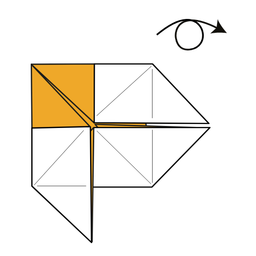 origami pajarita diagram step 12