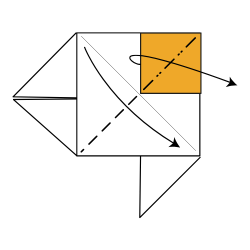 origami pajarita diagram step 13