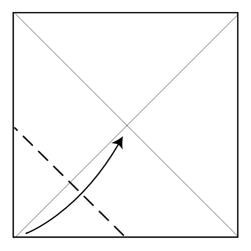 origami pajarita diagram step 2