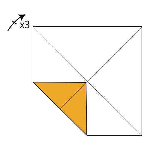 origami pajarita diagram step 3